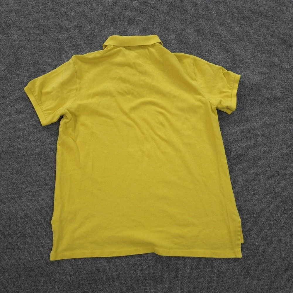 Vintage Polo Ralph Lauren Polo Shirt Mens L Yellow Big Pony Pique Custom Fit
